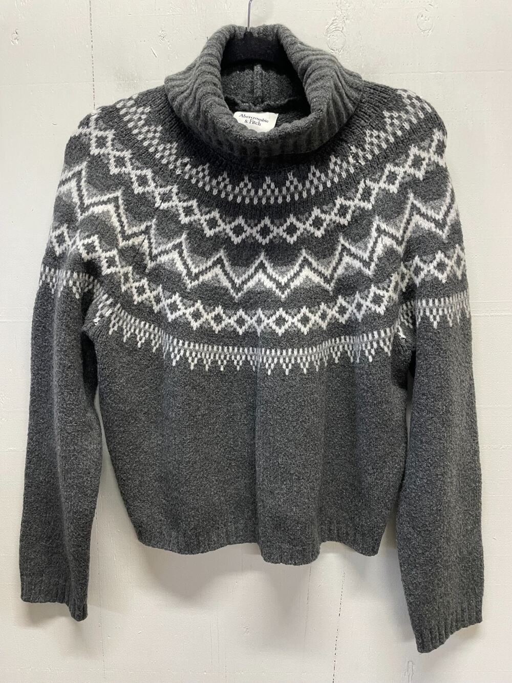 Abercrombie & Fitch Women's Turtleneck Sweater Nordic Fair Isle Pattern Sz Small